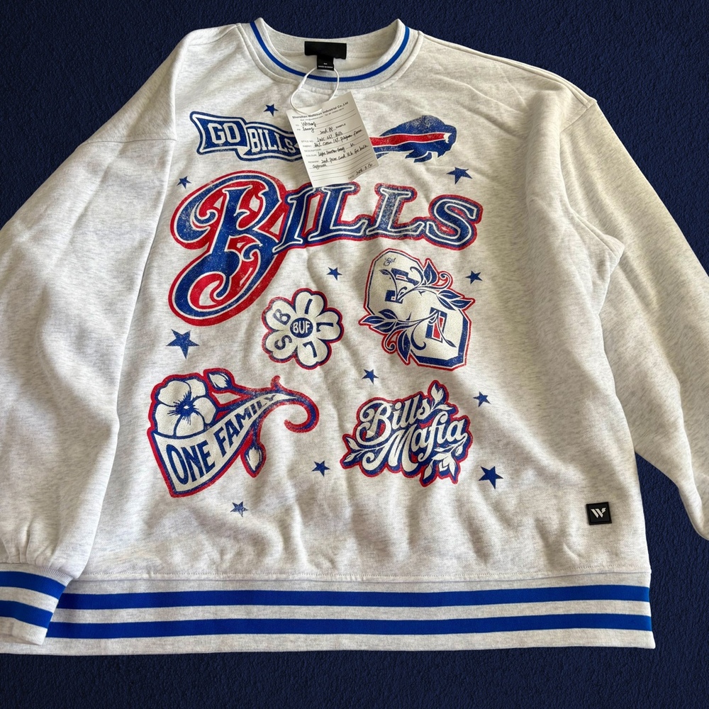 Buffalo Bills Graphic Fleece Sweatshirt Bills Mafia Go Bills Gray Size